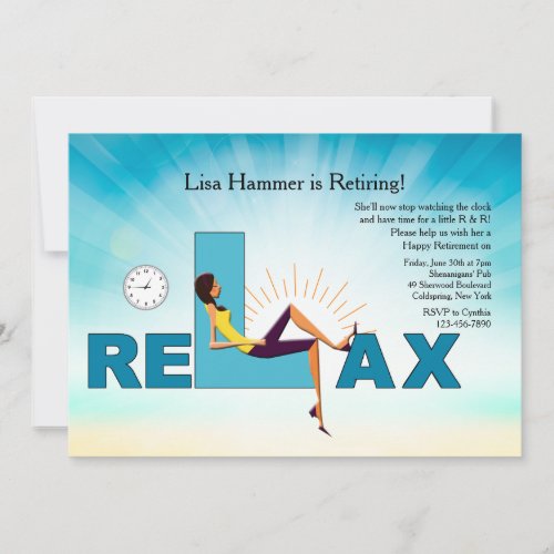 Time To Relax Retirement Party Invitation