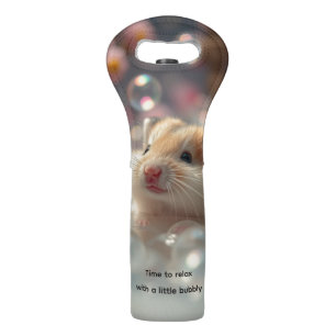 Time to relax with a little bubbly hamster wine bag