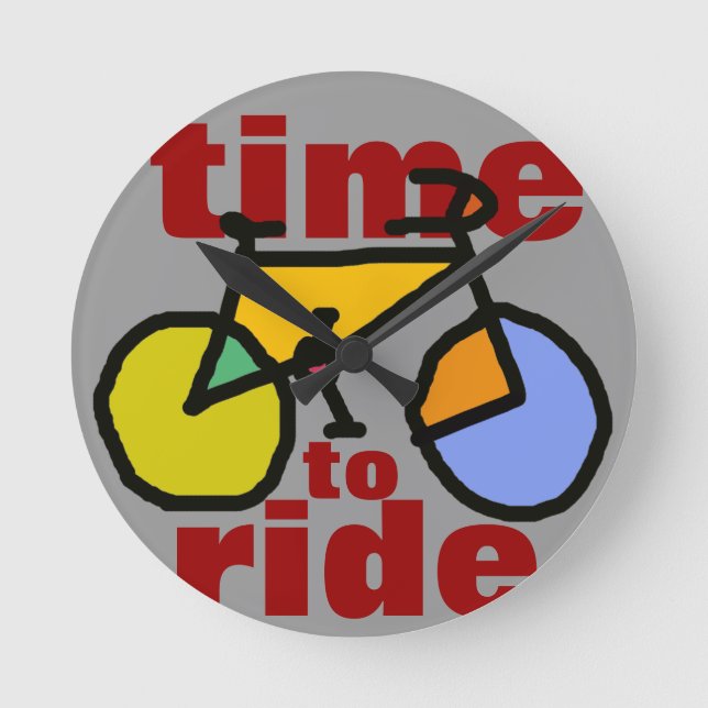 time to ride ~ bike round clock (Front)