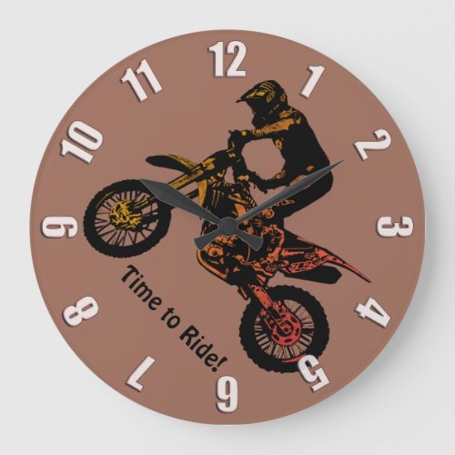 Time to Ride _ Motocross Racing Large Clock