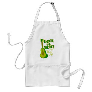 Time to Rock-A-Mole Funny Guacamole Cartoon Adult Apron