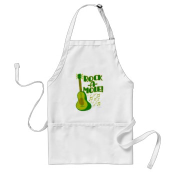 Time To Rock-a-mole Funny Guacamole Cartoon Adult Apron by Anotherfort at Zazzle