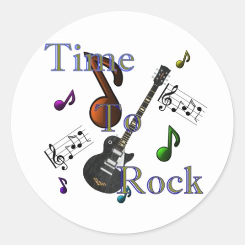 Time To Rock Classic Round Sticker