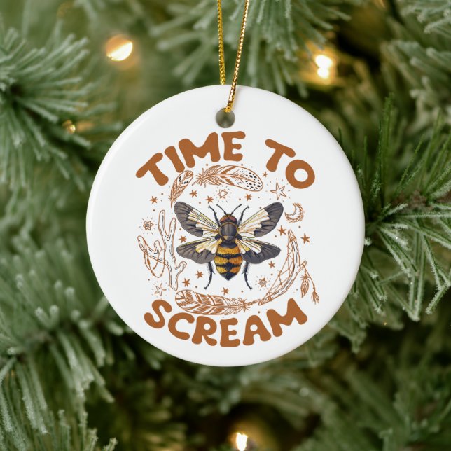 Time To Scream Cicadas Lover Insects Entomologist Ceramic Ornament (Tree)
