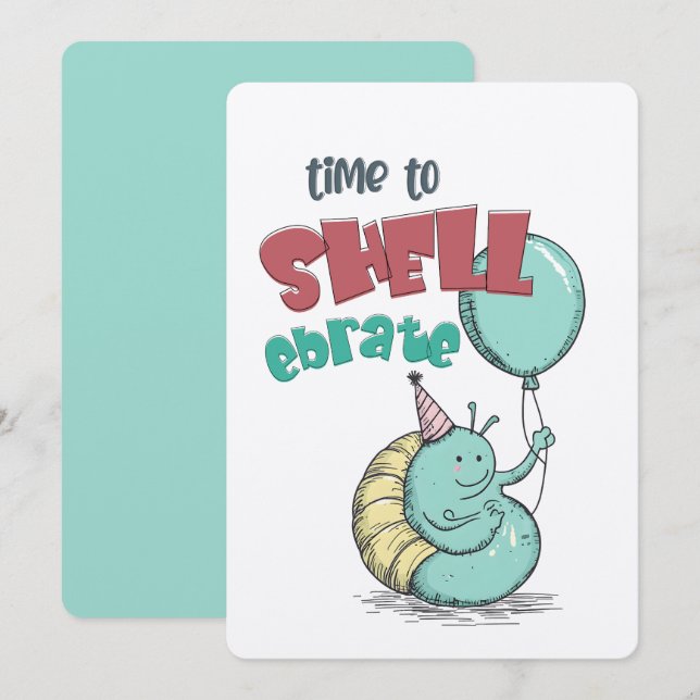 Time to Shell-ebrate in Style! A Snail-mazing Day Invitation (Front/Back)
