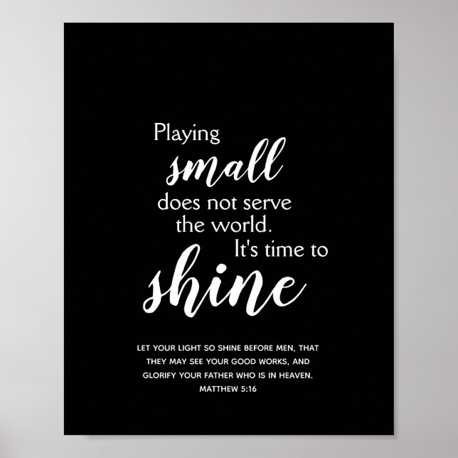 TIME TO SHINE Inspirational Christian Quote Poster (Front)