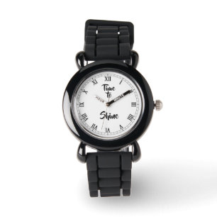 Time to Shine Kid's Silver Glitter Strap Watch