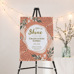 Time to Shine Peach Fuzz Graduation sign
