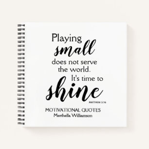 TIME TO SHINE Personalized Motivational Notebook