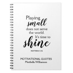 TIME TO SHINE Personalized Motivational Notebook