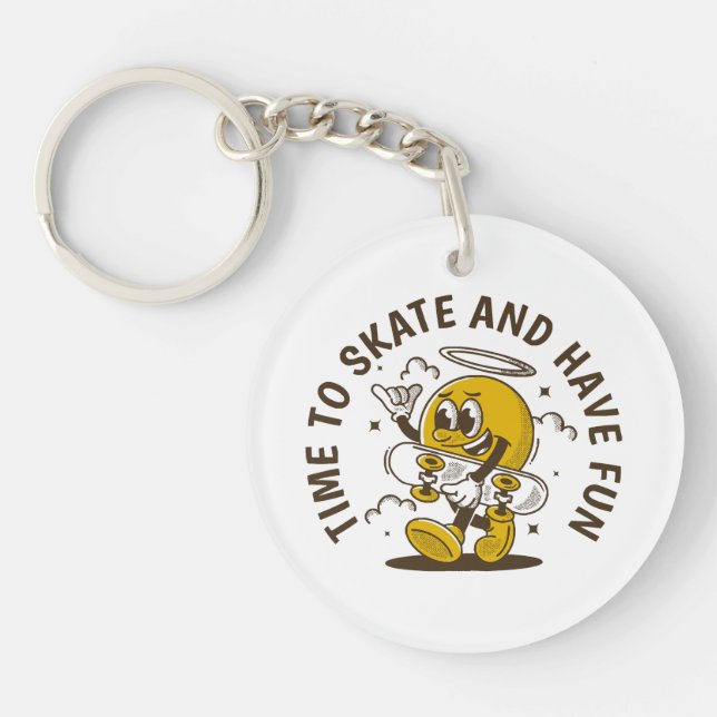 Time to skate keychain (Front)