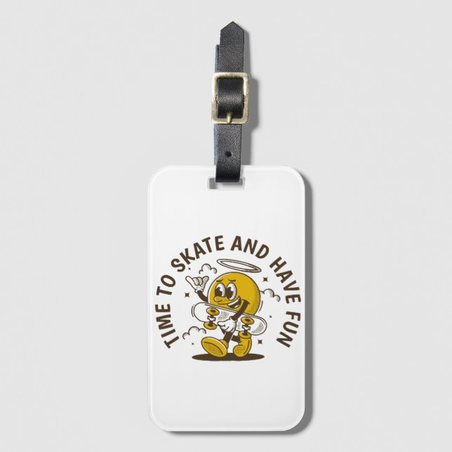 Time to skate luggage tag (Front Vertical)