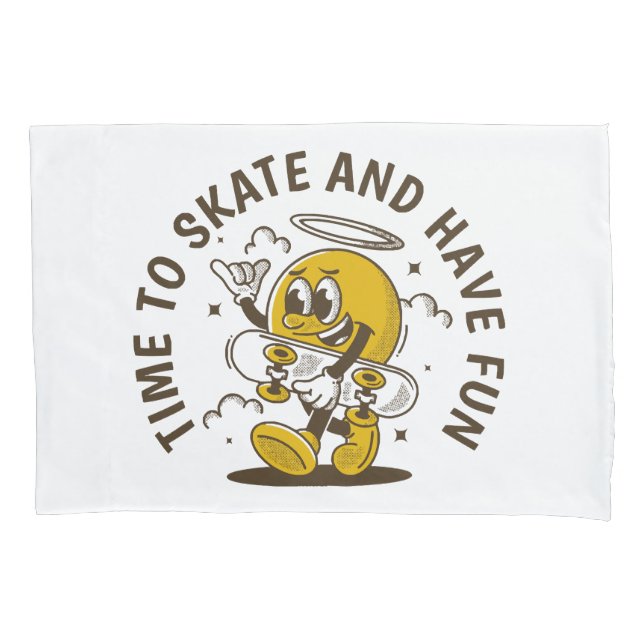 Time to skate pillow case (Front)