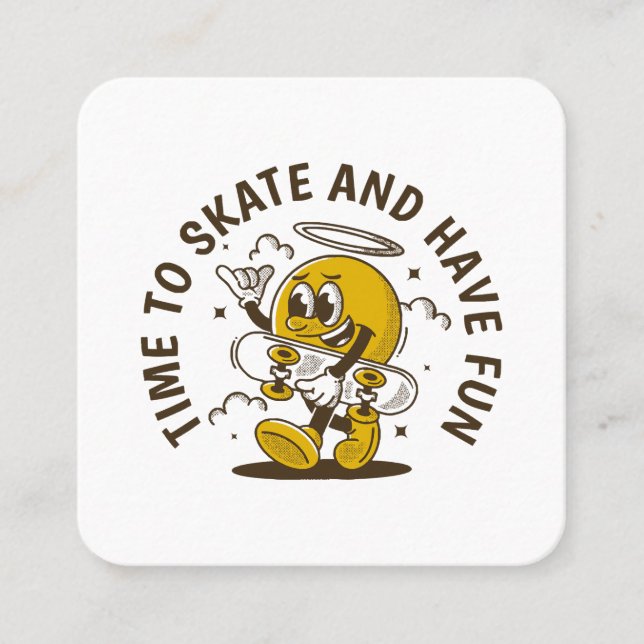 Time to skate square business card (Front)
