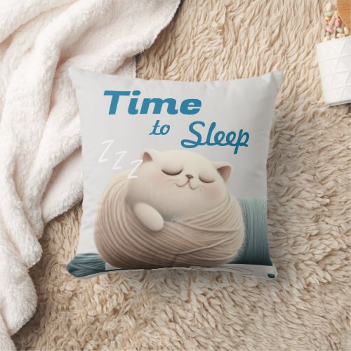 Time to Sleep _ Cute Cartoon Pillow