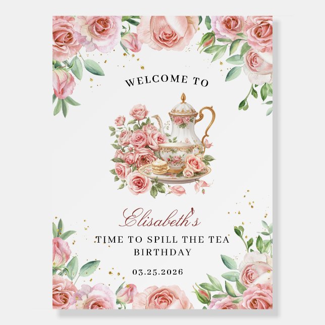 Time to spill the tea bridal shower foam board (Front)
