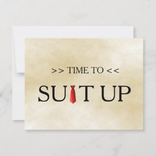 Time to Suitup Background Red Tie Invitation