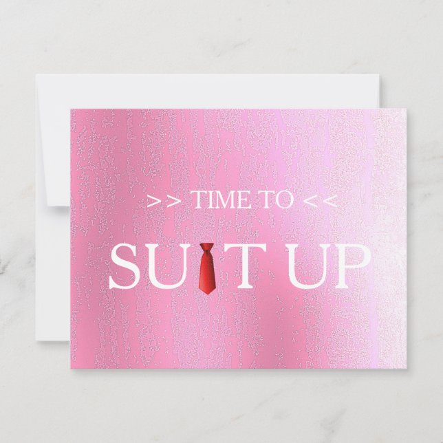 Time to Suitup Blur Background Red Tie Blur Invitation (Front)