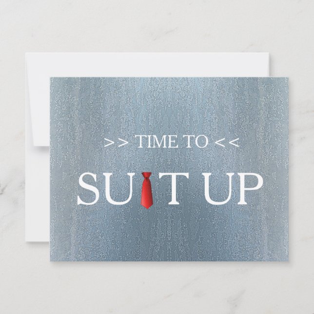 Time to Suitup Blur Background Red Tie Invitation (Front)