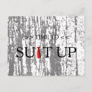 Time to Suitup Blur Background Red Tie Invitation