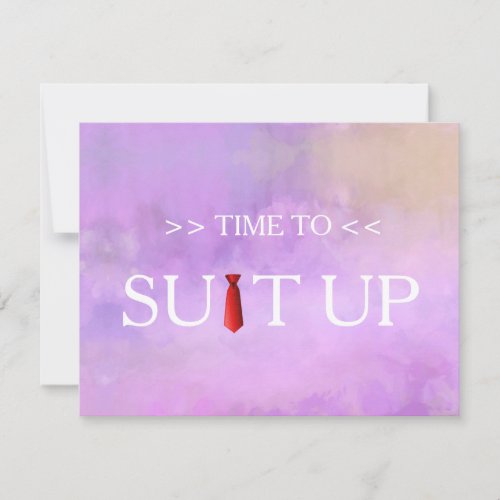 Time to Suitup Blur Background Red Tie Invitation