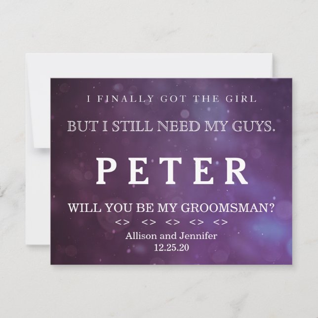 Time to Suitup Glitter Purple Board Invitation (Front)