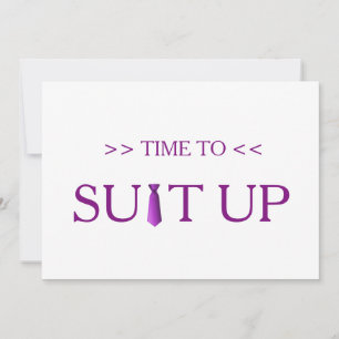 Time to Suitup Purple Tie Invitation
