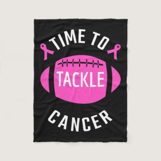 Time To Tackle Breast Cancer Football  Fleece Blanket