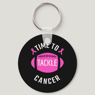 Time To Tackle Breast Cancer Football  Keychain