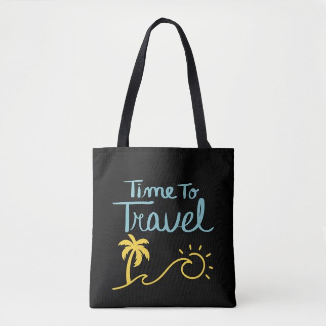 Time To Travel Beach Tote Bag (Front)