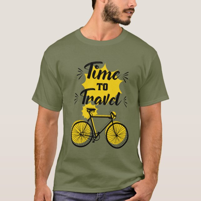 time to travel bicycle logo T-Shirt (Front)
