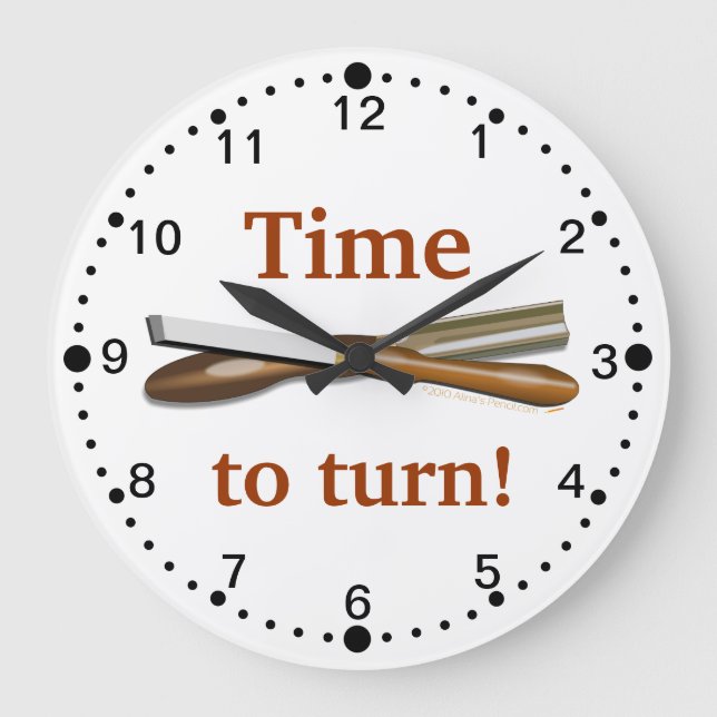 Time to Turn Woodturning Tools Clock with Minutes (Front)