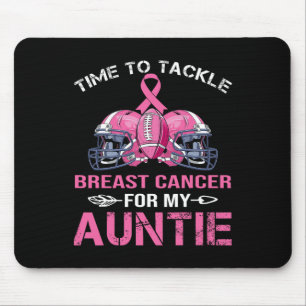 Time Totackle Breast Cancer For My Auntie Football Mouse Pad