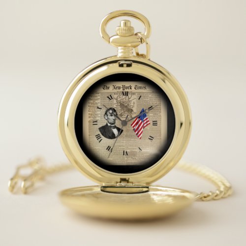 Time TravelAbe LincolnAmerican FlagNY Times    Pocket Watch