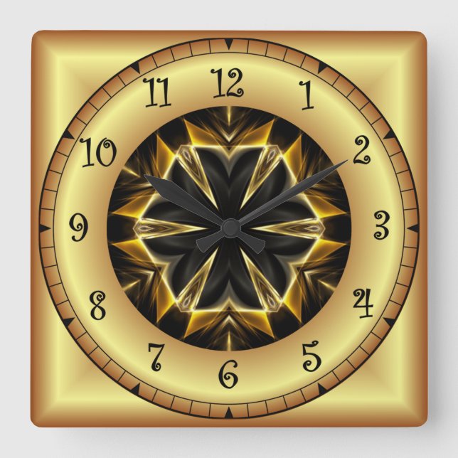 Time Travel ~ Avant-Garde Design PTW  01 ~  Square Wall Clock (Front)