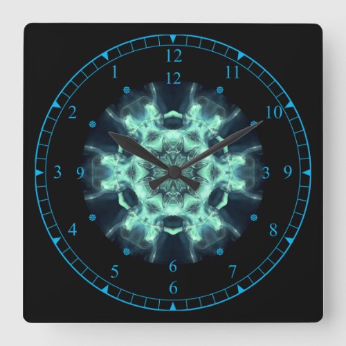 Time Travel  Blue Mist SpaceTime Continuum    Square Wall Clock