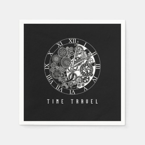 Time Travel Clock Watch Future Past Fiction Gift Napkins