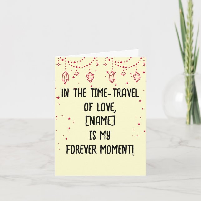 Time-Travel Love Cute Couple Valentine's Day Holiday Card (Front)