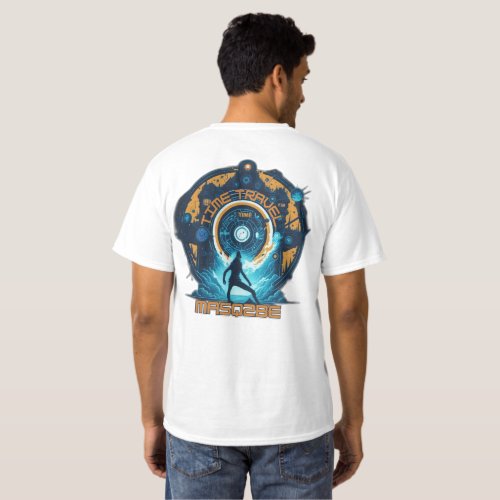 Time Travel Portal 05 in Orange and Turquoise T_Shirt