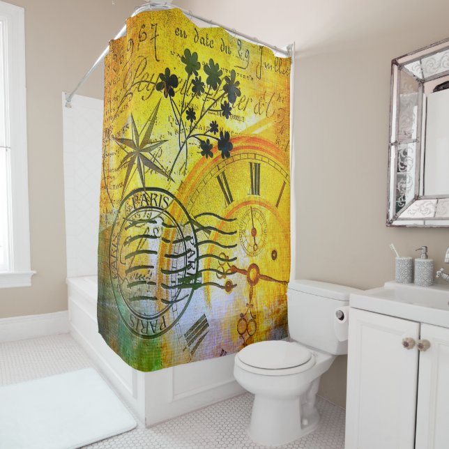 Time travel shower curtain (In Situ)