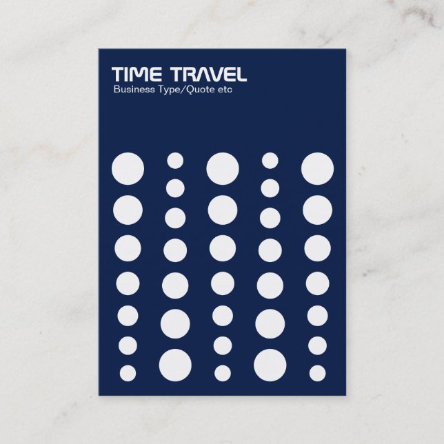 Time Travel v1.2 - White on Dark Blue 001744 Business Card (Front)