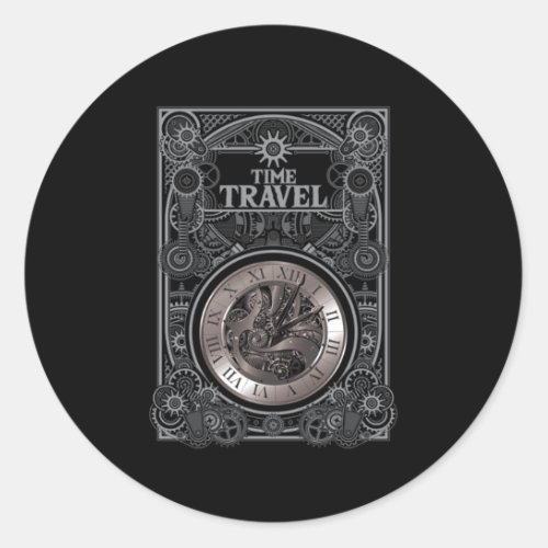 Time Travel Vintage Retro Science Fiction Gift Classic Round Sticker
