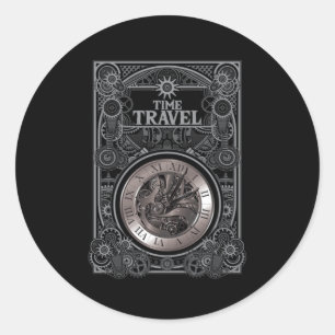 Time Travel Vintage Retro Science Fiction Gift Classic Round Sticker