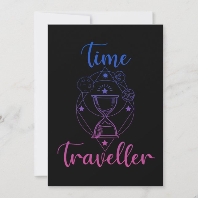 Time Traveler Space Science Fiction Future Past Gi Invitation (Front)