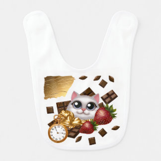 "Time, Treats, and Whiskers"  Baby Bib