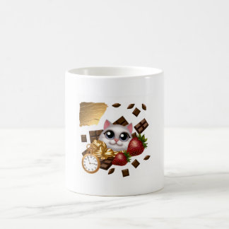 "Time, Treats, and Whiskers" Coffee Mug