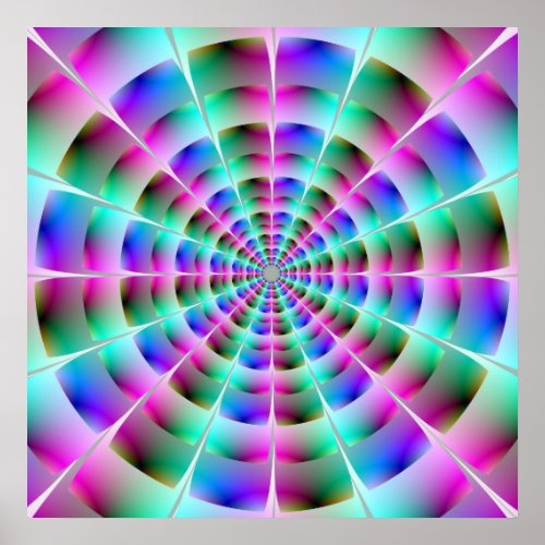 Time Tunnel in Blue and Pink Poster