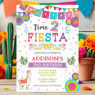 Time Two Fiesta   Mexican 2nd Birthday Invitation