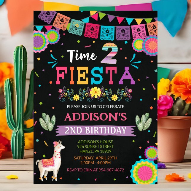 Time Two Fiesta | Mexican 2nd Birthday Invitation (Creator Uploaded)