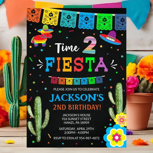 Time Two Fiesta | Mexican 2nd Birthday Invitation (Creator Uploaded)